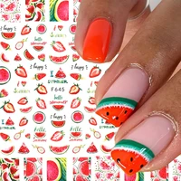 1pc 3d watermelon nail stickers fruit flowers leaves self adhesive transfer sliders wraps manicures foils diy nail decorations