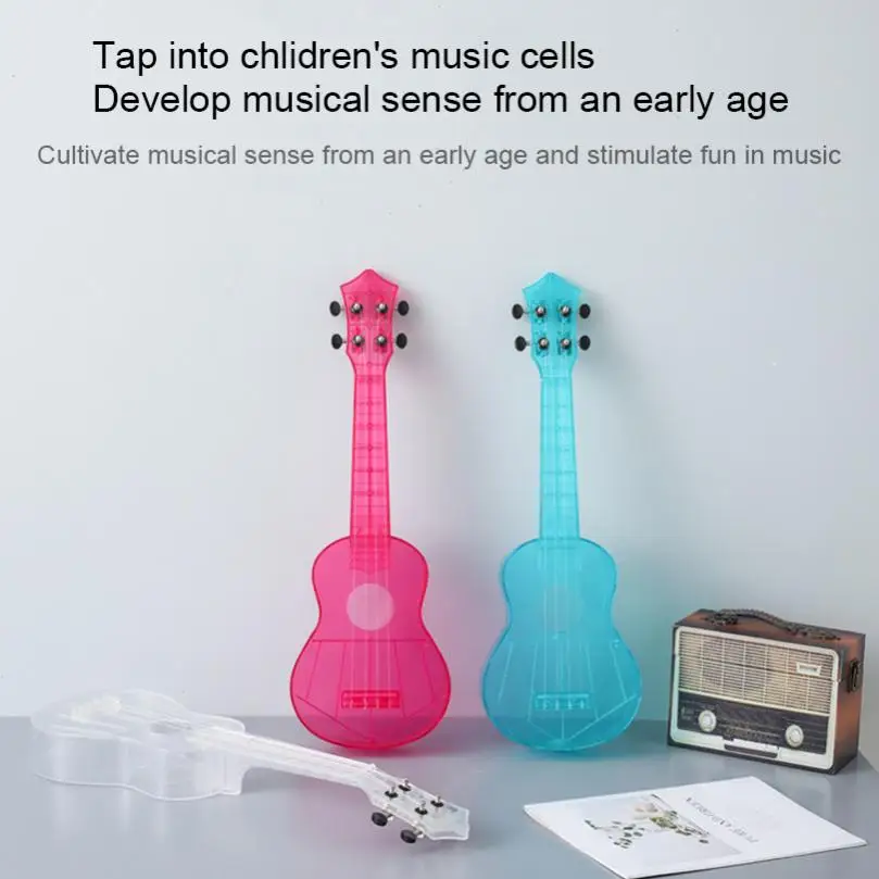 21 Inch Soprano Ukulele Transparent PC Material Integral Unibody Lightweight Candy Colored 3 Strings Guitar |
