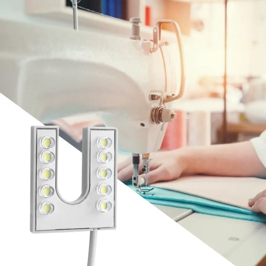 EU/US Plug Working Gooseneck LED Light Flexible Gooseneck with Magnetic Base for Sewing Machine 110-265V