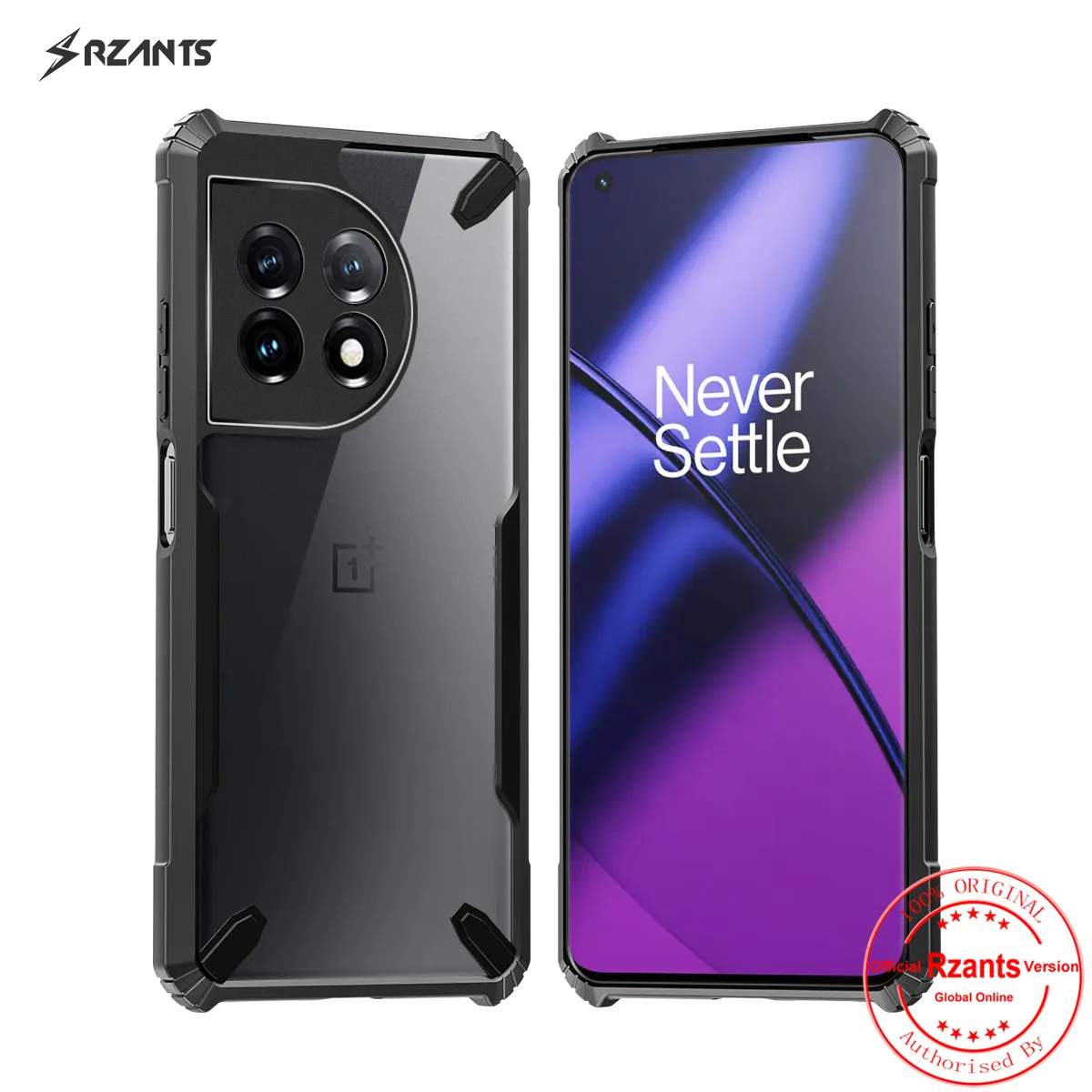 

Rzants For OnePlus 11 Clear Back Case [Bull] Conor Design Slim Cover Crystal Casing Camera Thin Shell