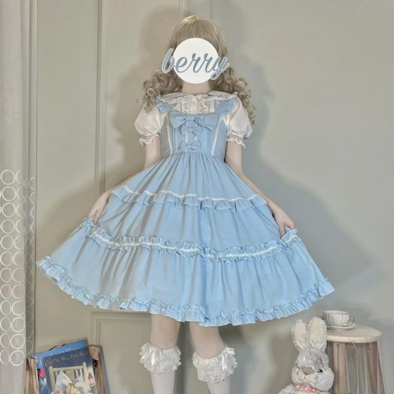 

Lolita dress medieval solid color sling jsk dress summer dress