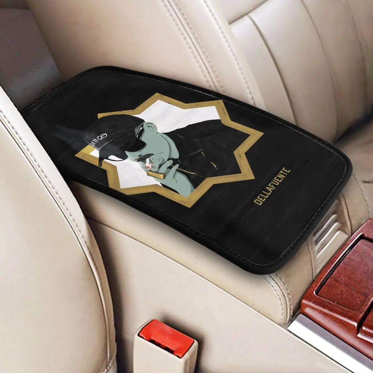 

Cool Dellafuente Spanish Rapper Car Armrest Box Pad Non-Slip Center Console Cover Mat Interior Accessories