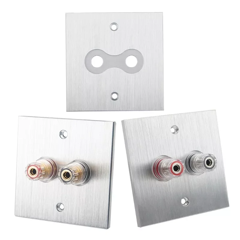 

A0NB Connector Banana Wall Plate Banana Plug Binding Post Wall Plate in Aluminum Alloy for Speakers Home Theater