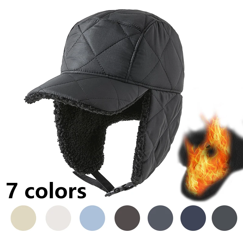 Зимняя плюшевая шапка с ушками для мужчин и женщин ветрозащитные теплые уличные