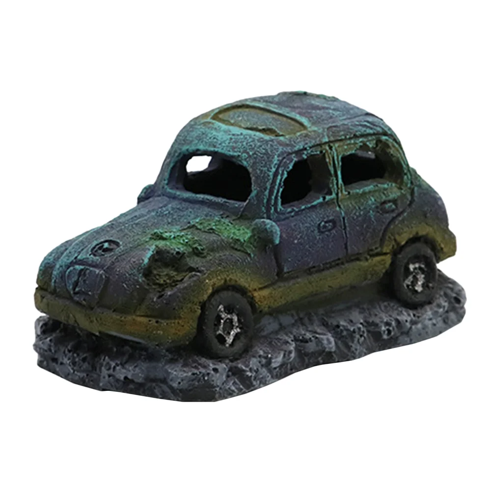 

Fish Tank Aquarium Car Ornament Hideout Cave Decor Shelter House Decorations Resin Truck Wreck Hideouts Shrimp Landscape
