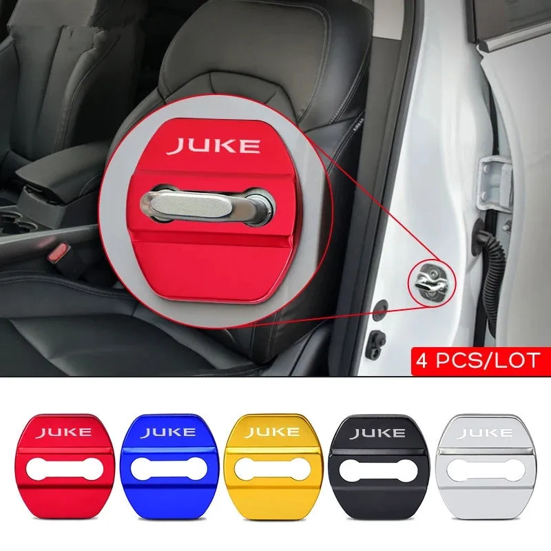 

Автомобильные дверные замки, 4 шт., JUKE крышка дверного замка автомобиля, из нержавеющей стали, чехол для NISSAN NISMO, защита от ржавчины, украшение