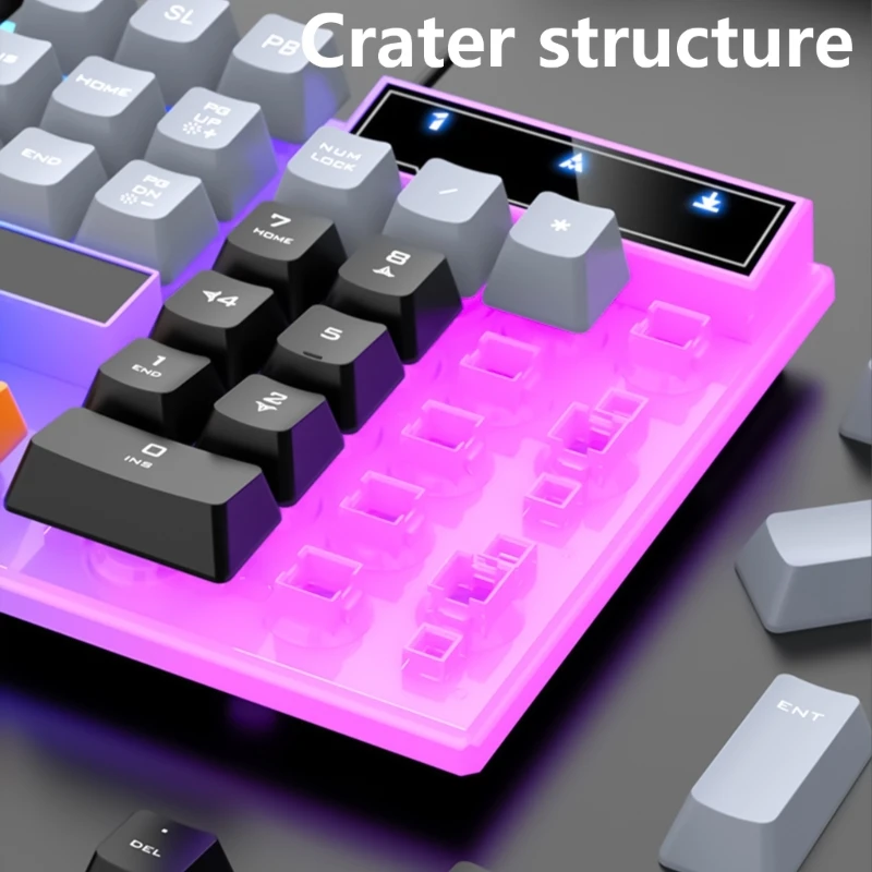 104-клавишная проводная клавиатура с режимами дышащей подсветки эргономичная для
