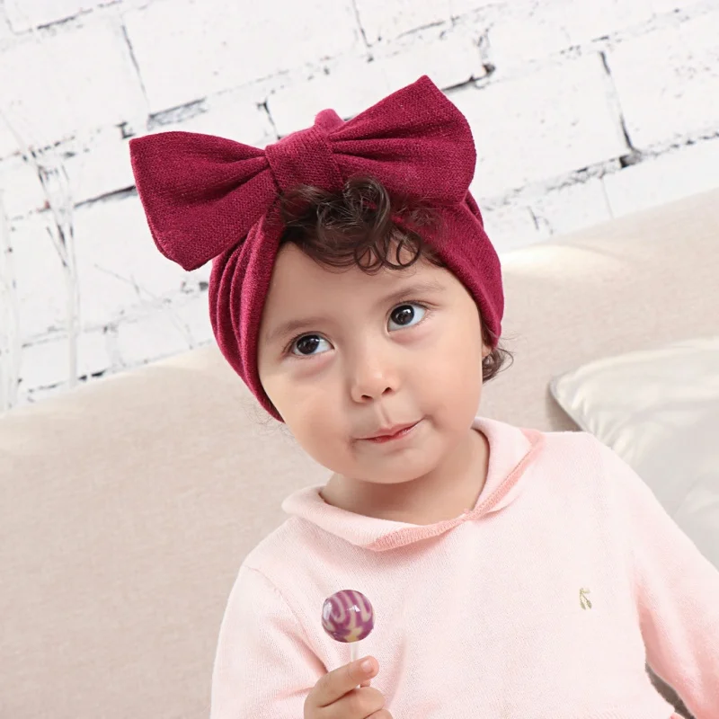 

European And American Baby Children'S Supplies Baby Detachable Wire Bow Pullover Hat Indian Hat Toddler Hat