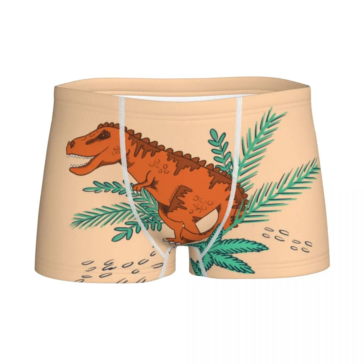 

Трусы-боксеры T-Rex для мальчиков, хлопковые трусы-шорты, с мультяшным динозавром, нижнее белье, оранжевые