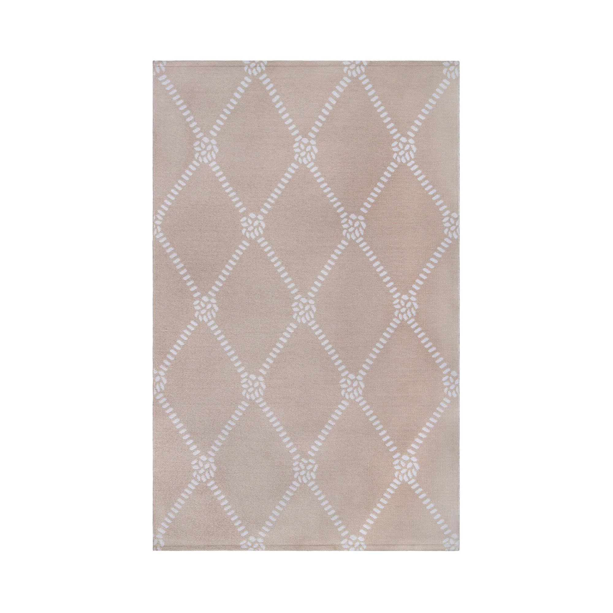 

Geometric Lattice Indoor/ Outdoor Area Rug, 6` x 9`, Beige