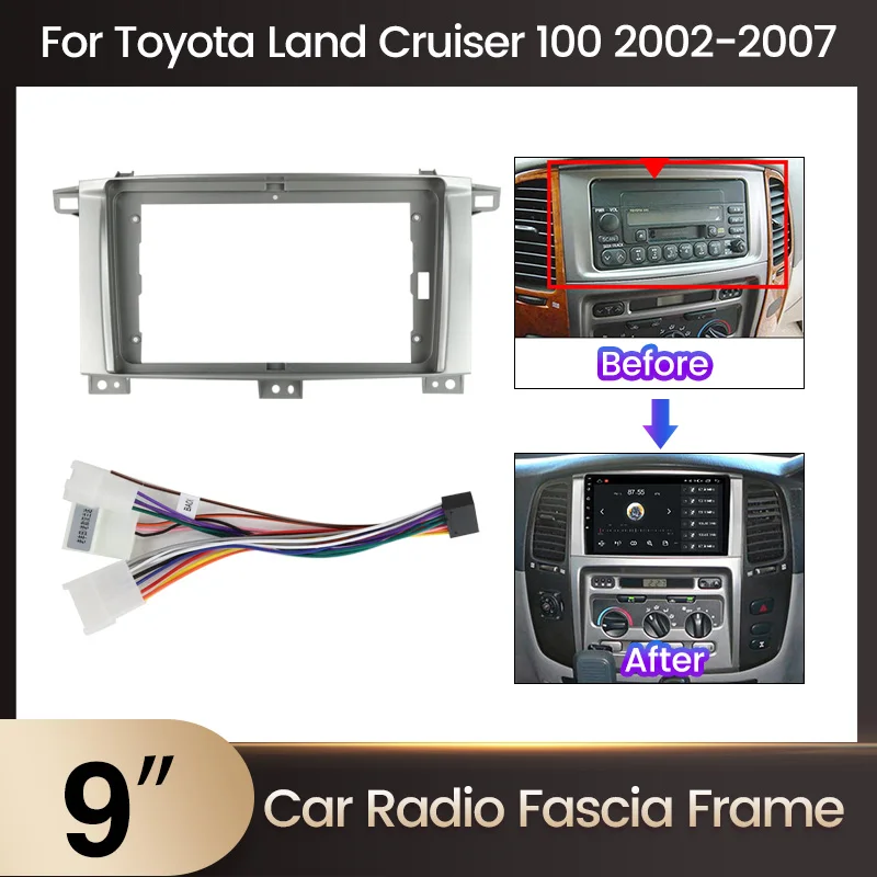 Автомобильная Мультимедийная рама радио для Toyota Land Cruiser LC 100 2002-2007 Lexus LX470 J100 2