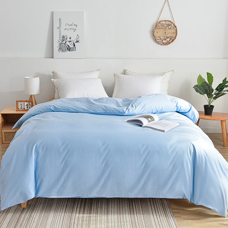 

100% хлопковые пододеяльники Королевский размер синий цвет Colcha De Cama Casal простыни King однотонные простые Стильные постельные принадлежности по...