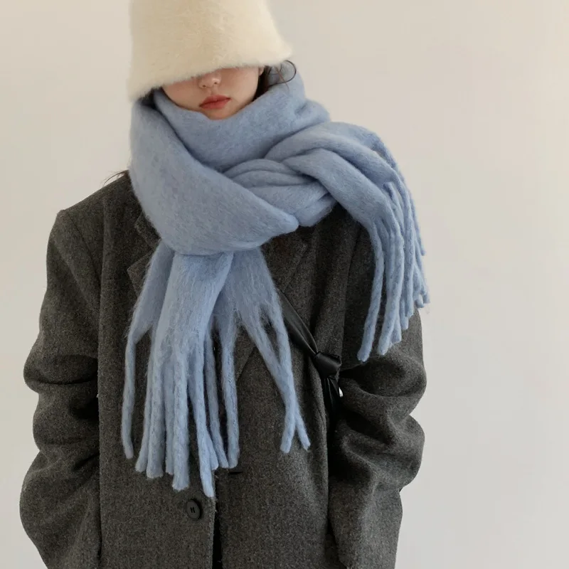 Корейский Клетчатый Детский шарф милый теплый жаккардовый розовый шейный платок