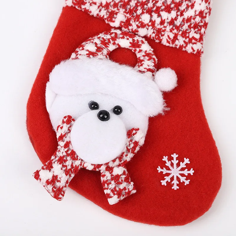 Рождественские чулки носки подарочная сумка снеговик Санта-Лось узор для конфет