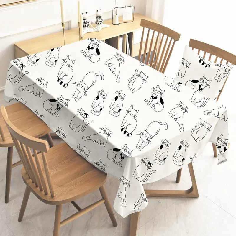 Скатерть для стола с принтом кошки водонепроницаемый аксессуар журнального