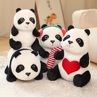kawaii like real wild animals plush toys round cute lifelike china panda stuffed dolls gifts for kids boy girls plush keychain
