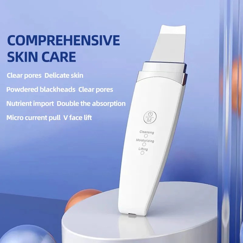 

Ultrasonic Skin Scrubber Blackhead Remover Vibration Face Spatula Facial Scrubber Shovel Clean Cavitation Peeling Facial Lifting