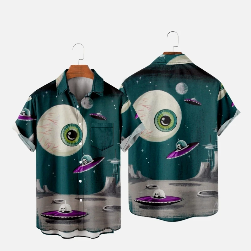 

Men's Hawaiian T-Shirt Y2K Hombre Fashion Shirt Retro Pattern 3D Print Cozy Casual Short Sleeve Beach Oversized Clothes 5