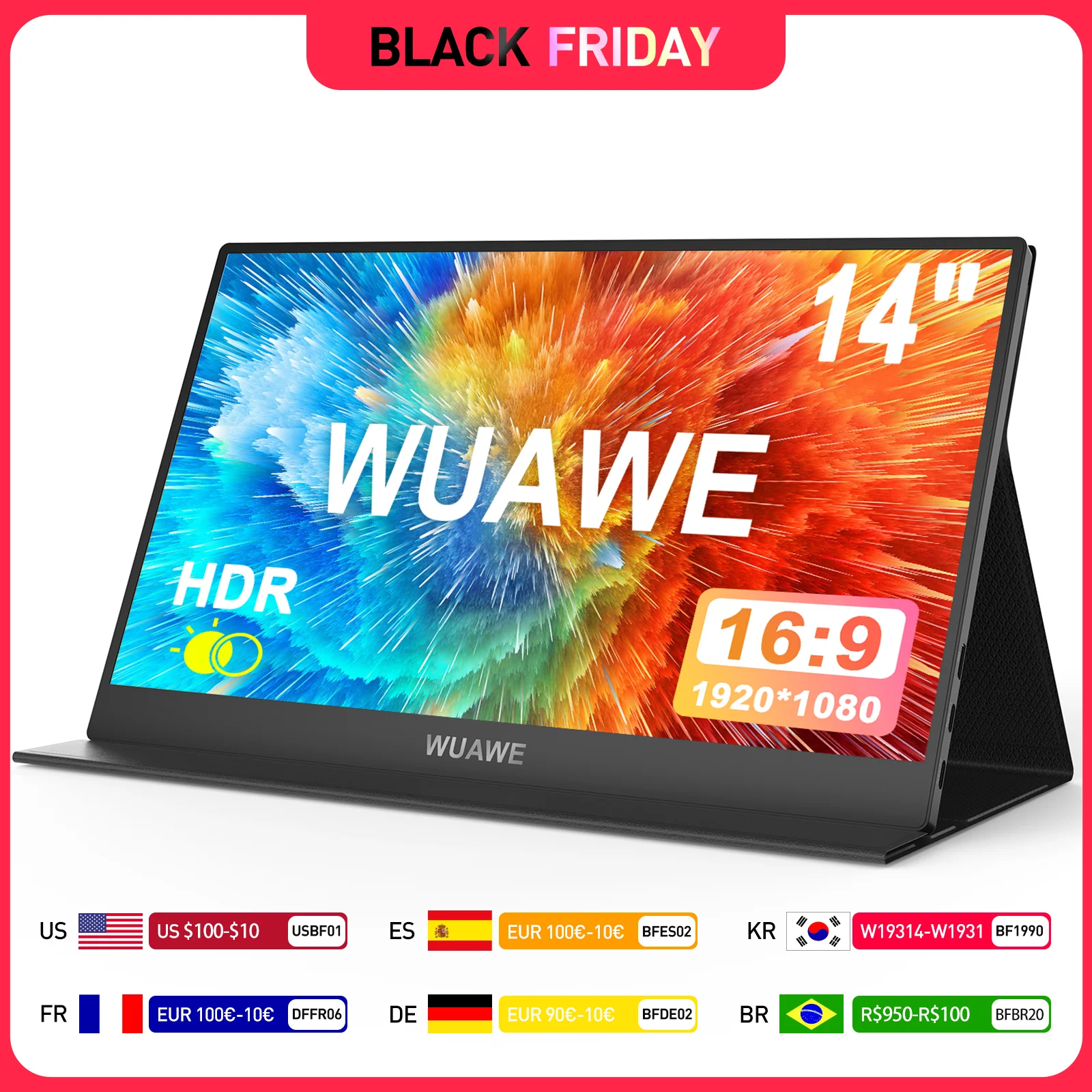 14-дюймовый заводской небольшой портативный монитор для ноутбука 1080P USB HDMI Travel