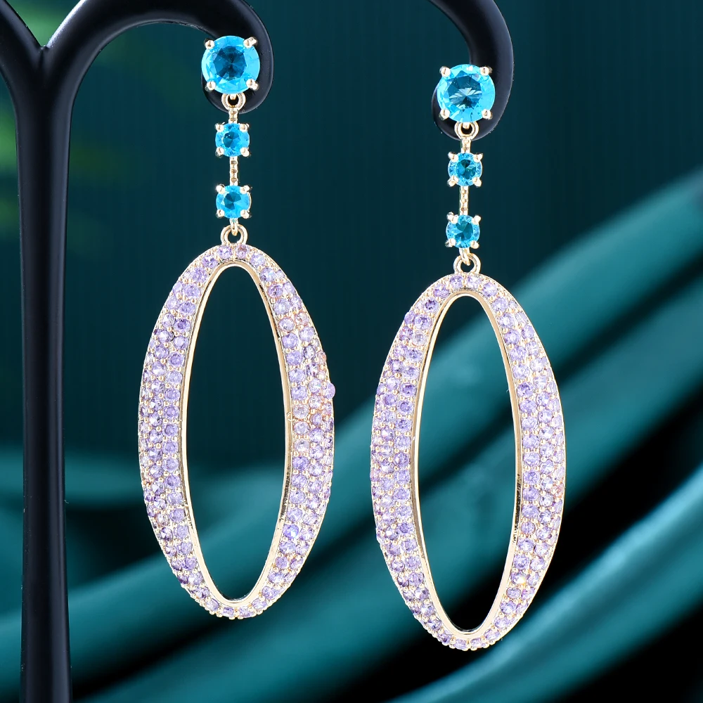 

Missvikki Original Luxury Trendy Earrings 2022 Fashion Oval Pendant Earrings Bohemia Women Sexy Girls Party Daily Jewelry