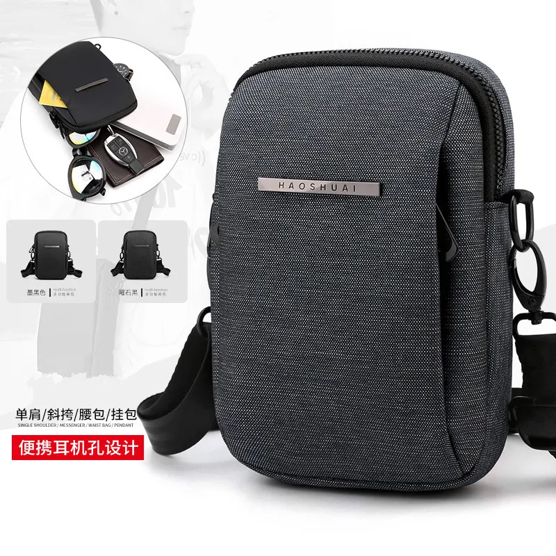 New Man Inclined Shoulder Bag Recreational Belt Hang Bag Trend Single Shoulder Bag Portable Document Mobile Phone Bag