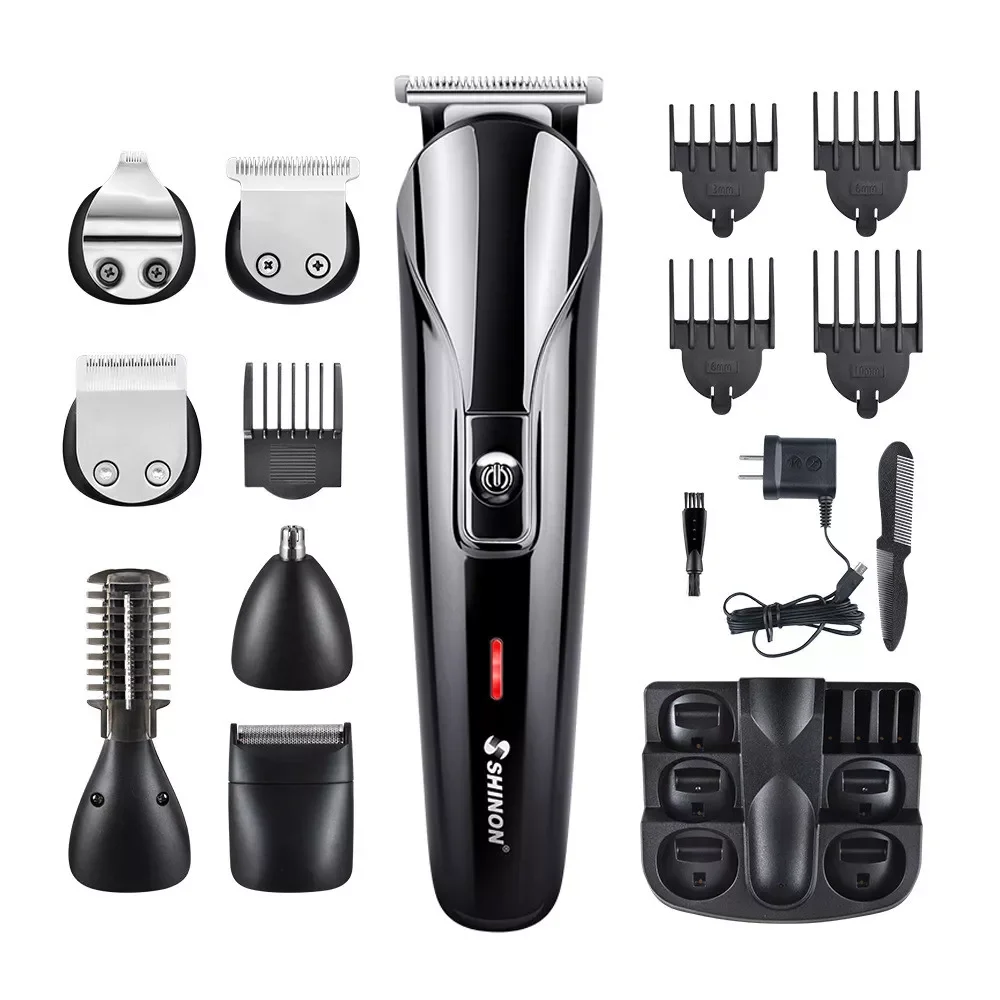 

Men Professional Electric Hair Clipper 6 In 1 Multifunctional Hair Cutter Machine Rechargeable Hair Trimmer For Beard Nose Ears