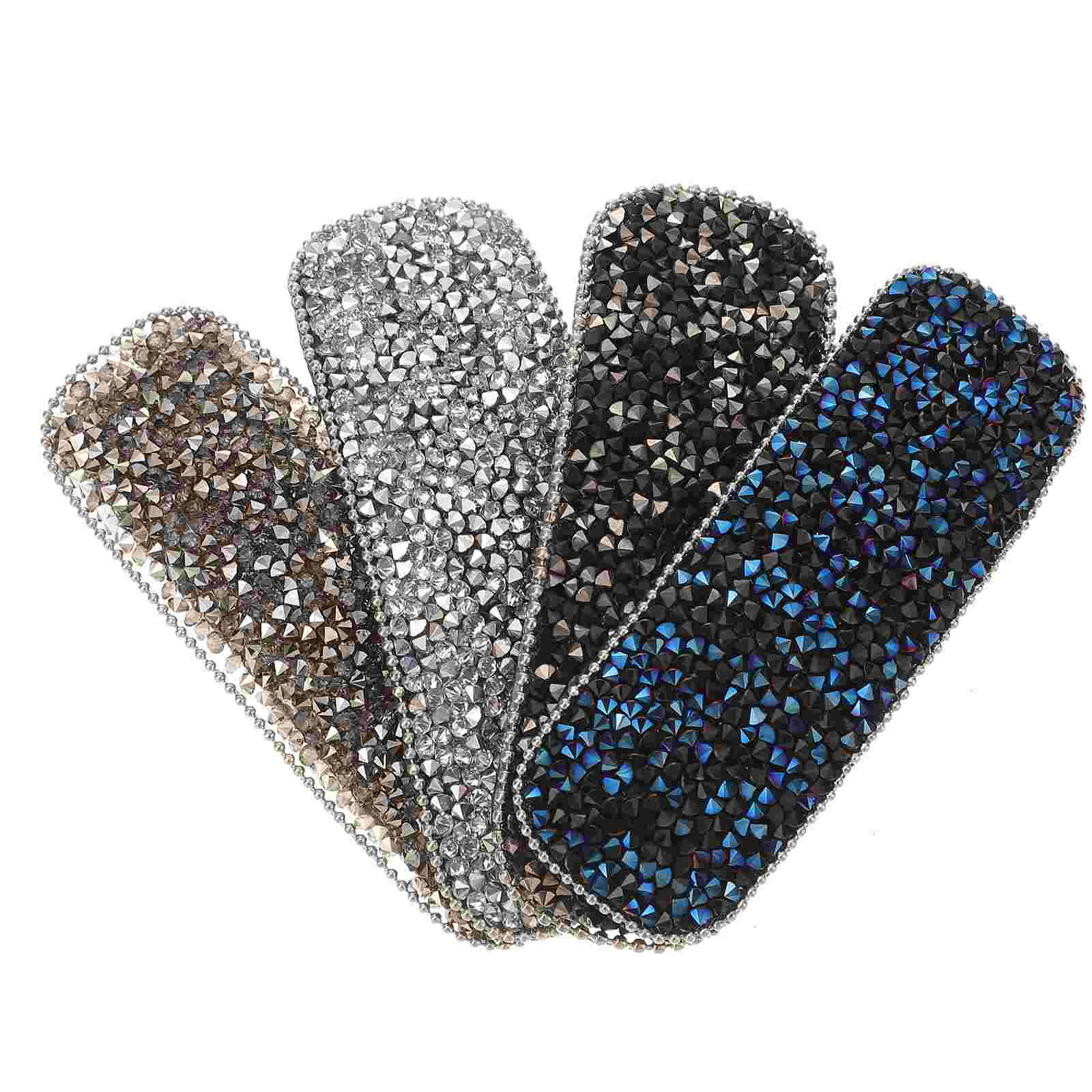 

4pcs Mixed Crystal Hair Clips Design Barrettes Square Metal Snap Hairpins for Kids Girls