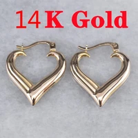 trendy 14k gold filled hoop earrings classic engraved metal heart earrings for women engagement wedding 2022 jewelry