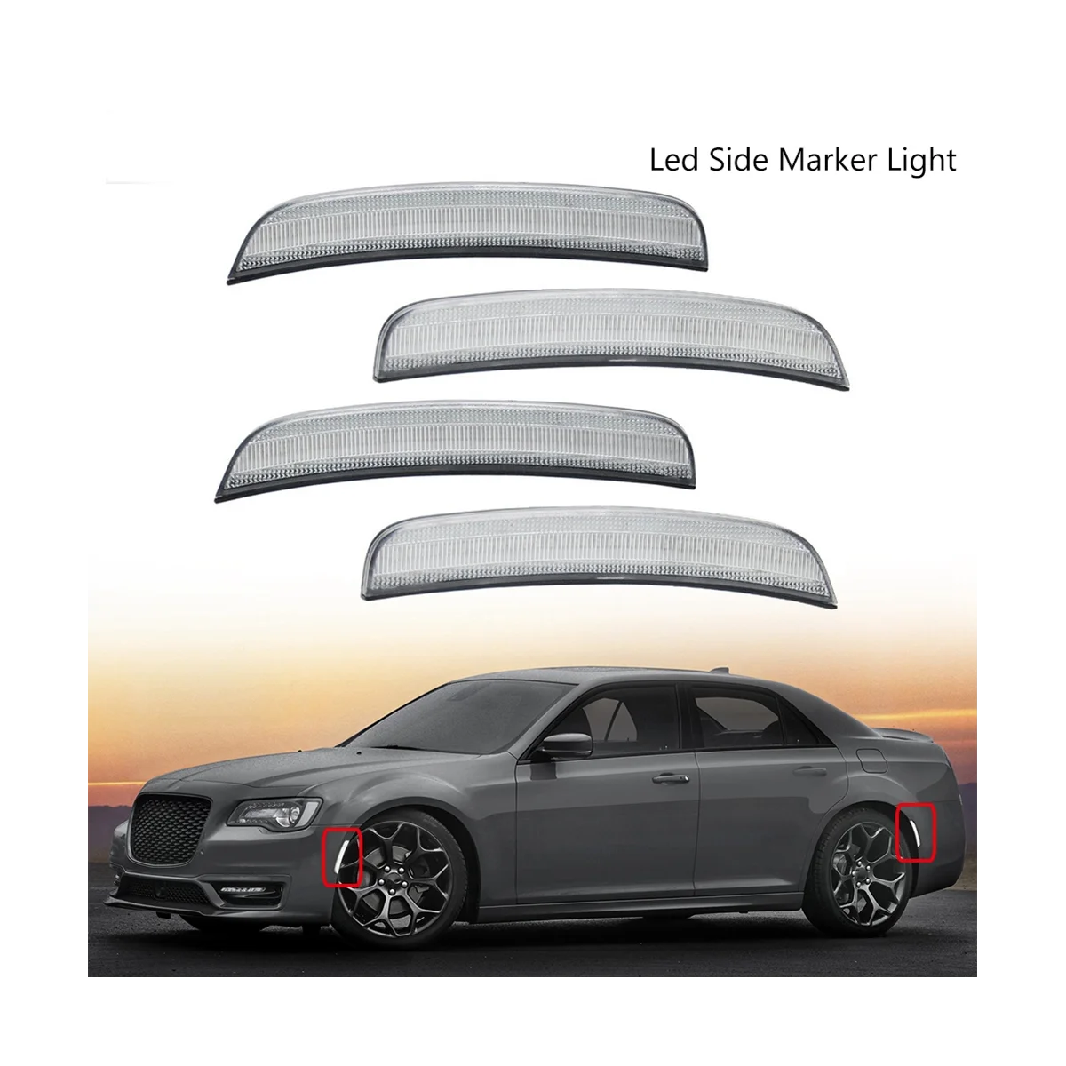 

Автомобильный боковой маркер для крыла, ретранслятор, задний Динамический указатель поворота для Chrysler 300 300C 2015-2021