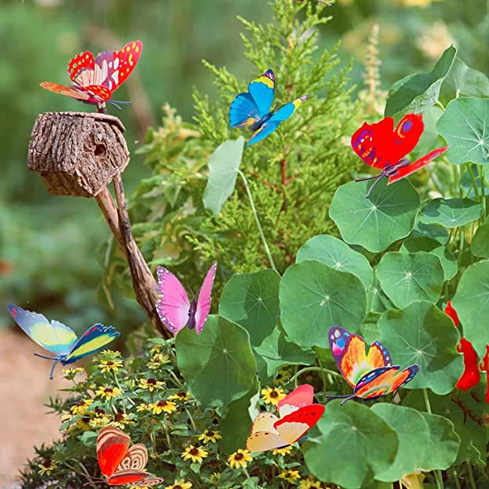 

Decoration Garden Butterflies 100pcs 4cm DIY Fairy Decor Garden Decorat Home Ornament Pot Outdoor PVC Brand New