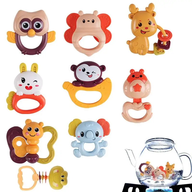 

Baby Rattles Teether Monkey Infant Teether Shaker Grab And Spin Rattles Toy Sensory Teether Early Development Learning Music Toy