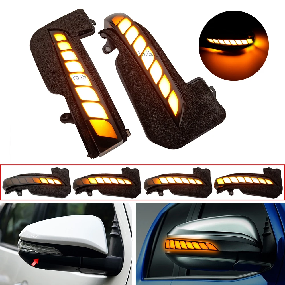 

2x светодиодный динамический светильник воротный сигнал, последовательная лампа, боковой индикатор зеркала заднего вида для Toyota Fortuner Hilux Revo ...