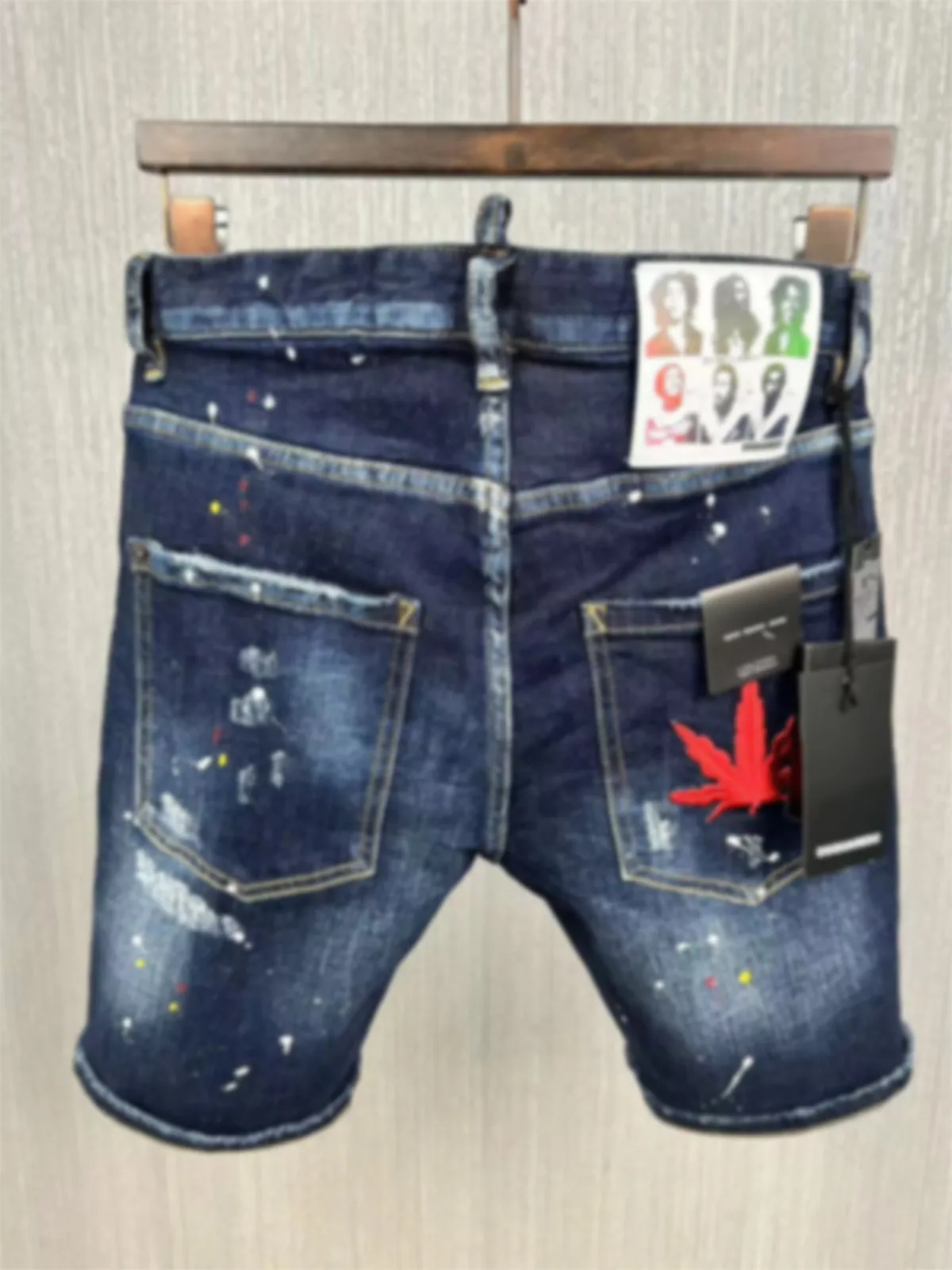 

Мужские джинсовые шорты D2, Модные зауженные шорты на молнии с дырками и разбитыми красками, 2023
