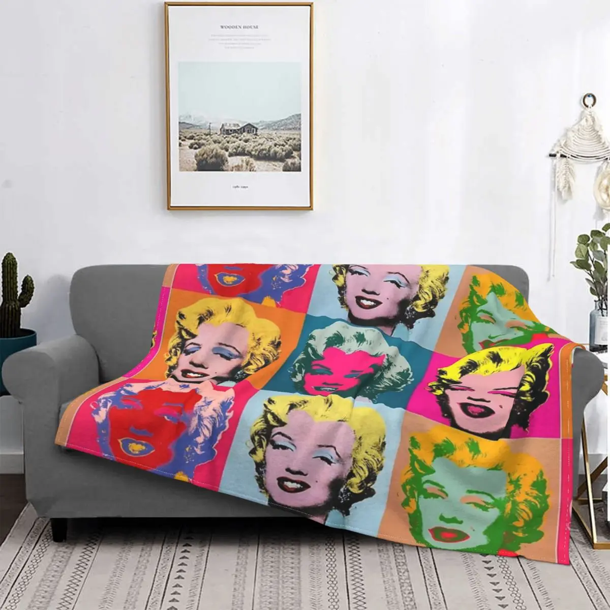 

Manta a cuadros de Andy Warhol, colcha de Marilyn Monroe, cubierta de playa a cuadros, manta de Picnic, toalla de playa de lujo