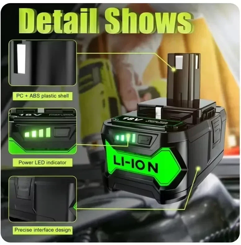 6Ah для RYOBI P108 18 V One + Plus аккумулятор Вольт литий-ионные электроинструменты P104 P107