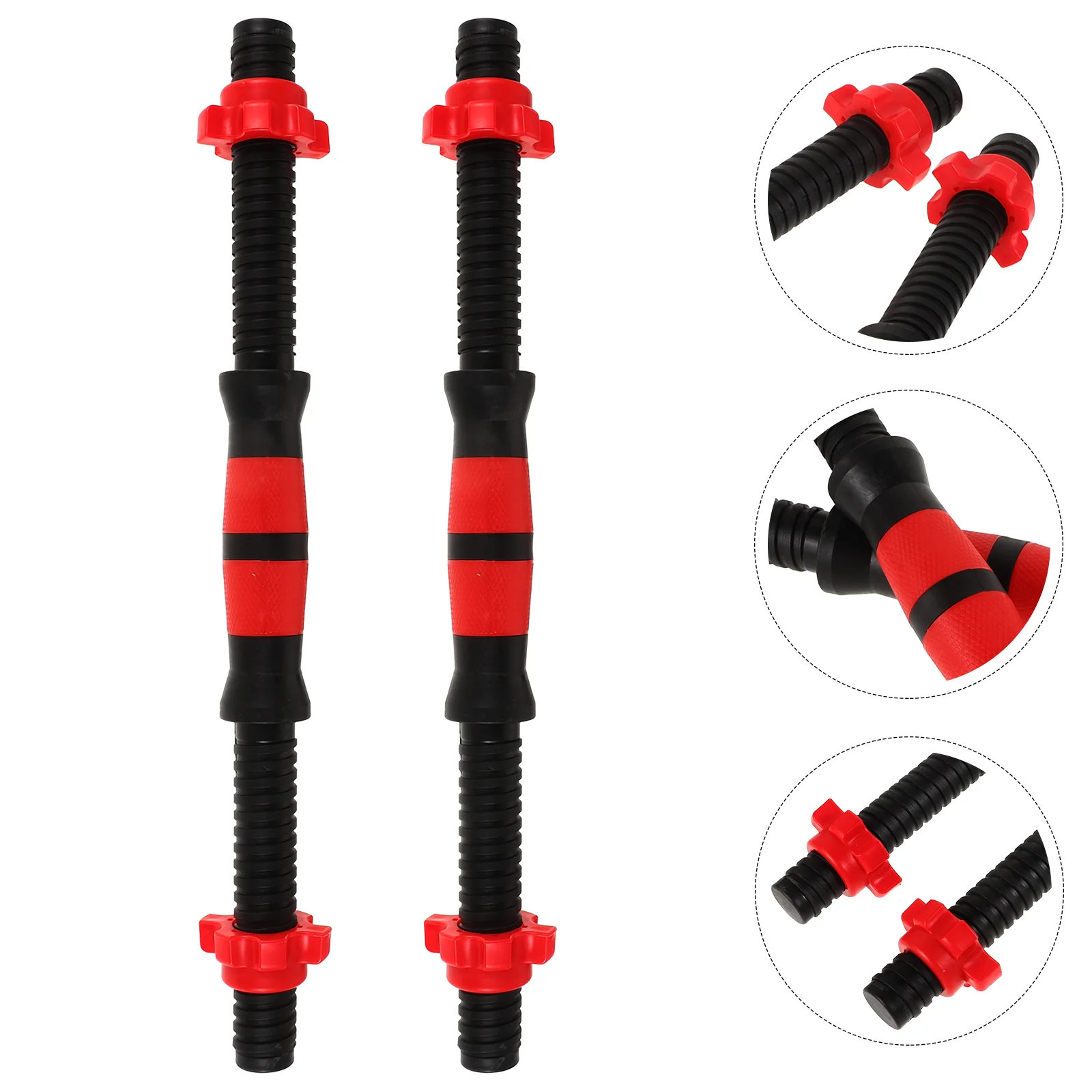 2pcs 40cm Dumbbell Bars Handles Weight Lifting Spinlock Collar Set with 4pcs Nuts for Gym Barbells Streng