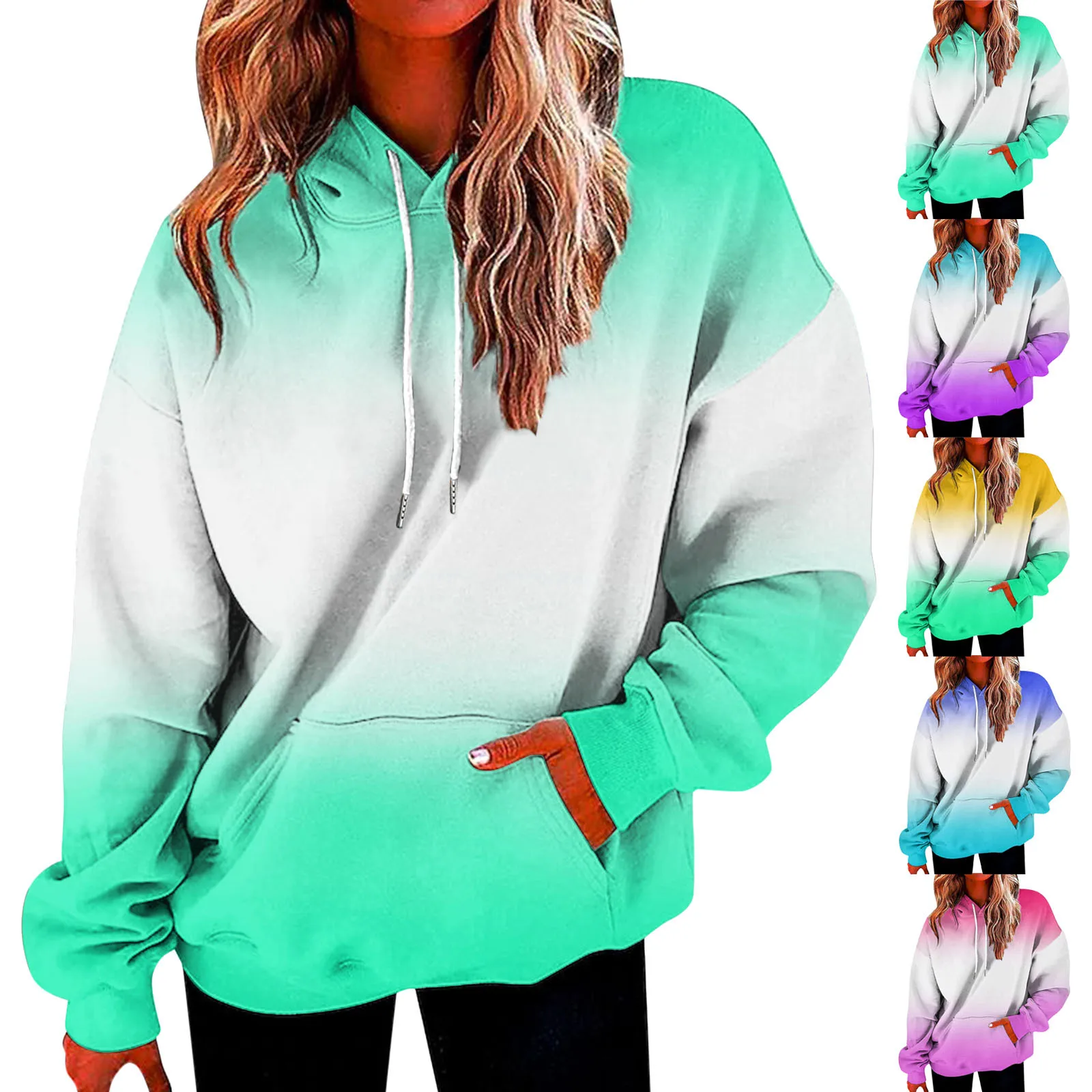 

Womens Hooded Sweatshirt Long Sleeve Drawstring Sweatshirt Loose Sweatshirt With Pockets Womens Winter Hoodie