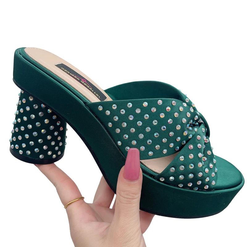 2023 Fashion Women Summer Autumn Skid-proof Square Toe Shoes Heels Italian Woman Wedding for Party Shoes