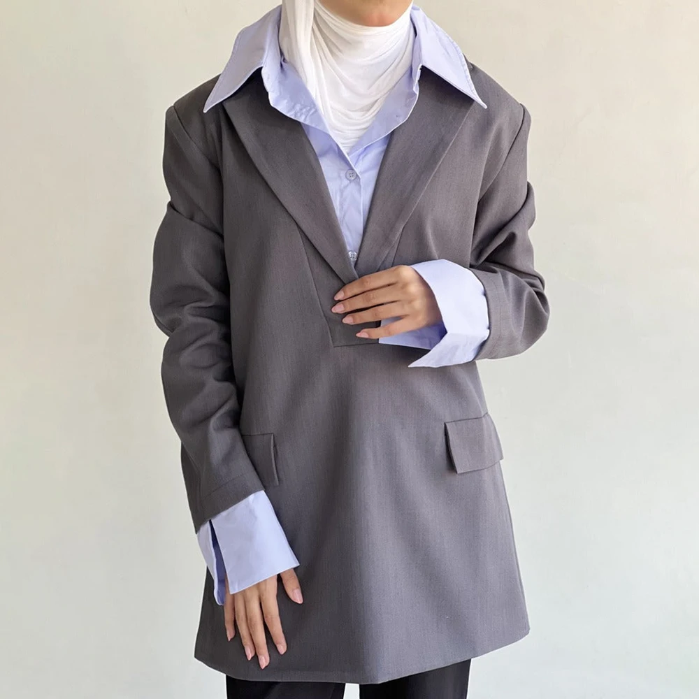 TWOTWINSTYLE дизайнерский пиджак со сращенными карманами для женщин однобортный