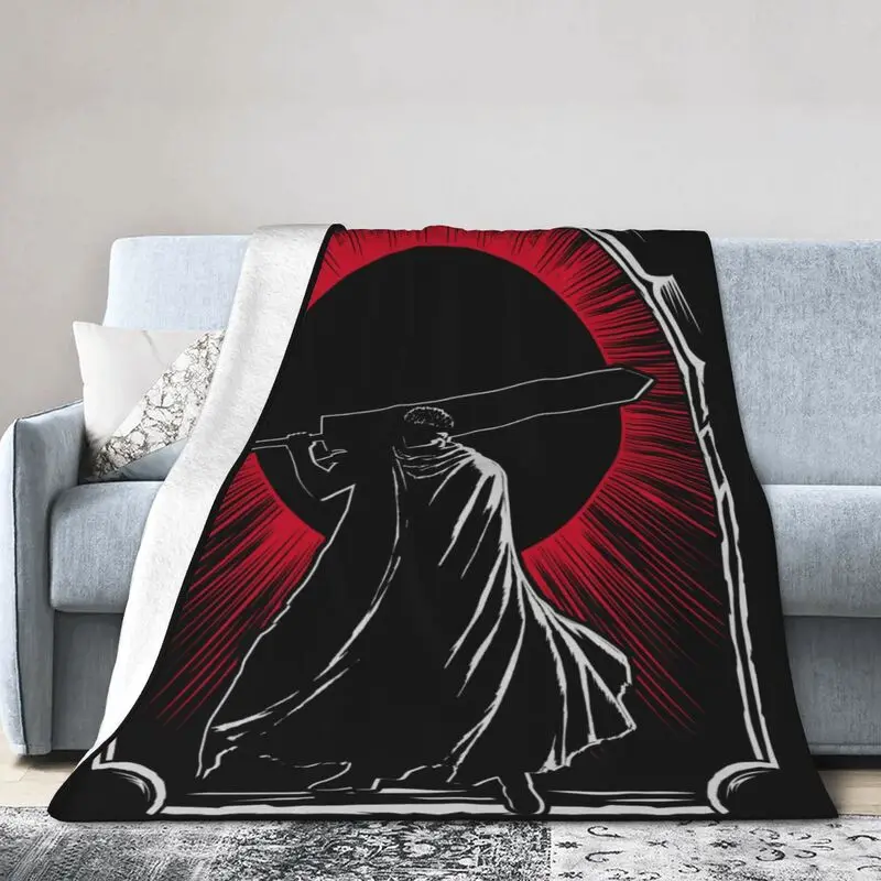 

Мягкое Фланелевое Флисовое одеяло Berserk с 3D-принтом, теплое покрывало с рисунком героев аниме, манга, меч, покрывало для автомобиля