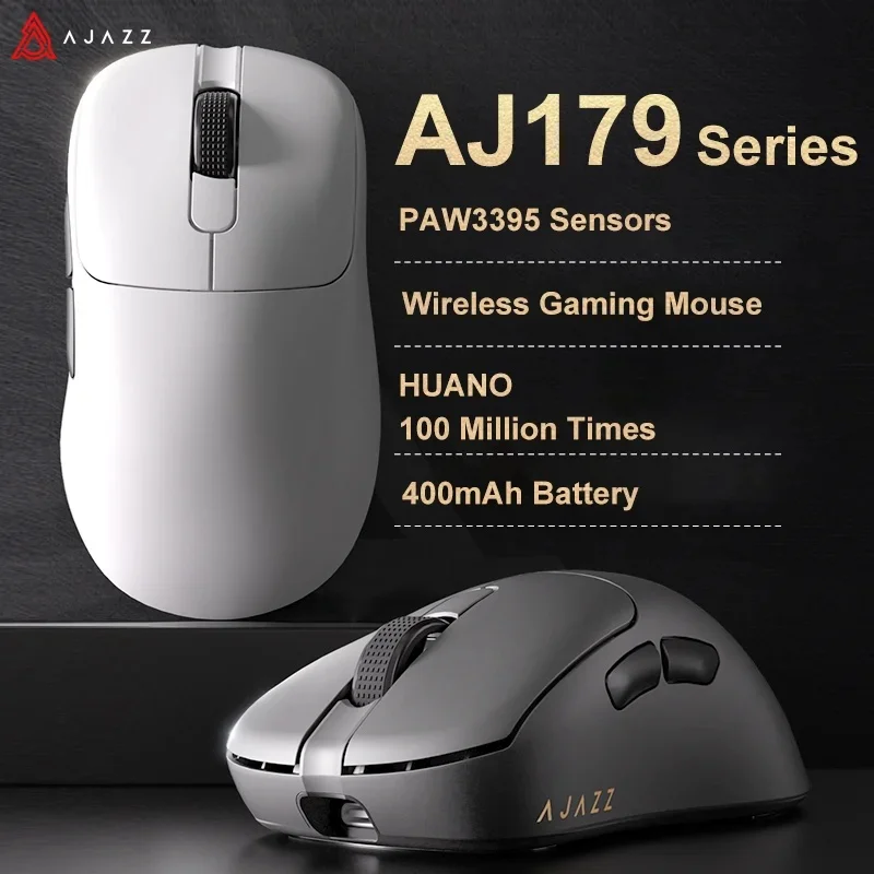 Игровая мышь серии AJAZZ AJ179 трехрежимная беспроводная 2 4G Paw3395 датчик легкая