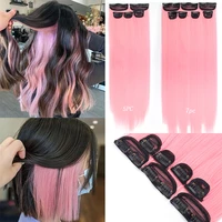 synthetic straight 22inch colored clips in hair extensions rainbow clips in hair 5 7 pcpack clip in hair one piece for kids