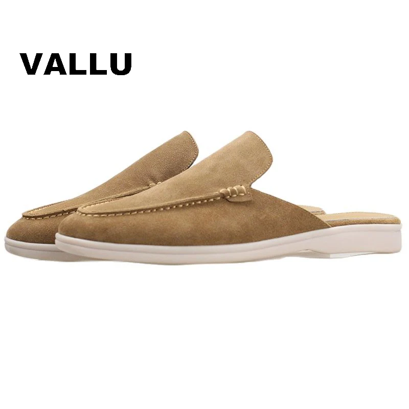 

Летние мужские универсальные Тапочки ручной работы из оленьей кожи с плоской подошвой