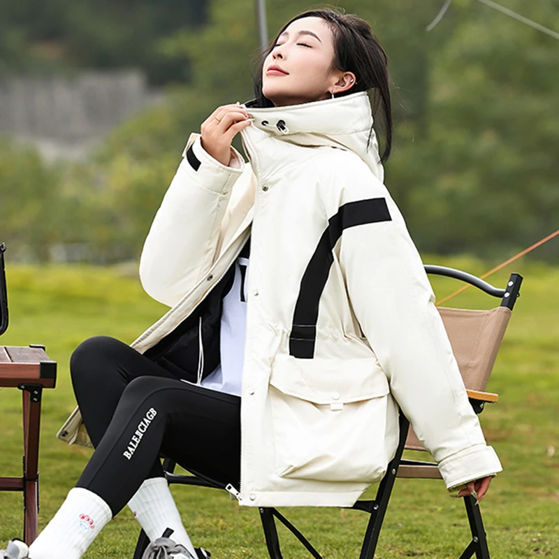 Пуховик-карго одежда на хлопковой подкладке зимняя для девочек новинка 2024