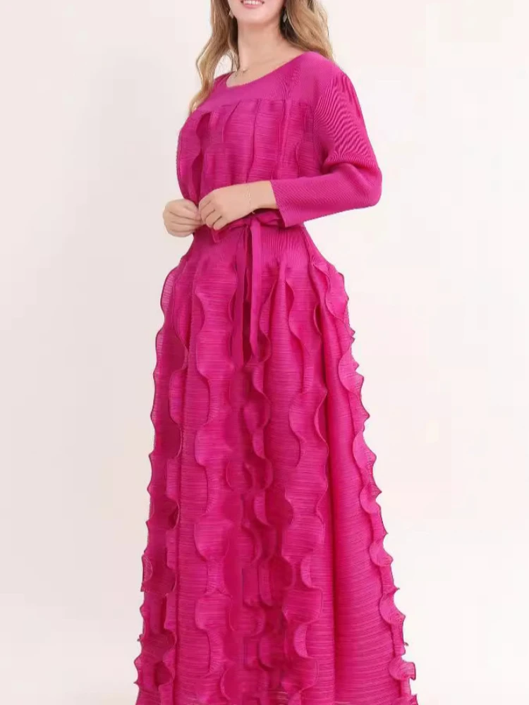 EGRM Miyake Плиссированное дизайнерское платье с оборками для женщин Роскошная юбка