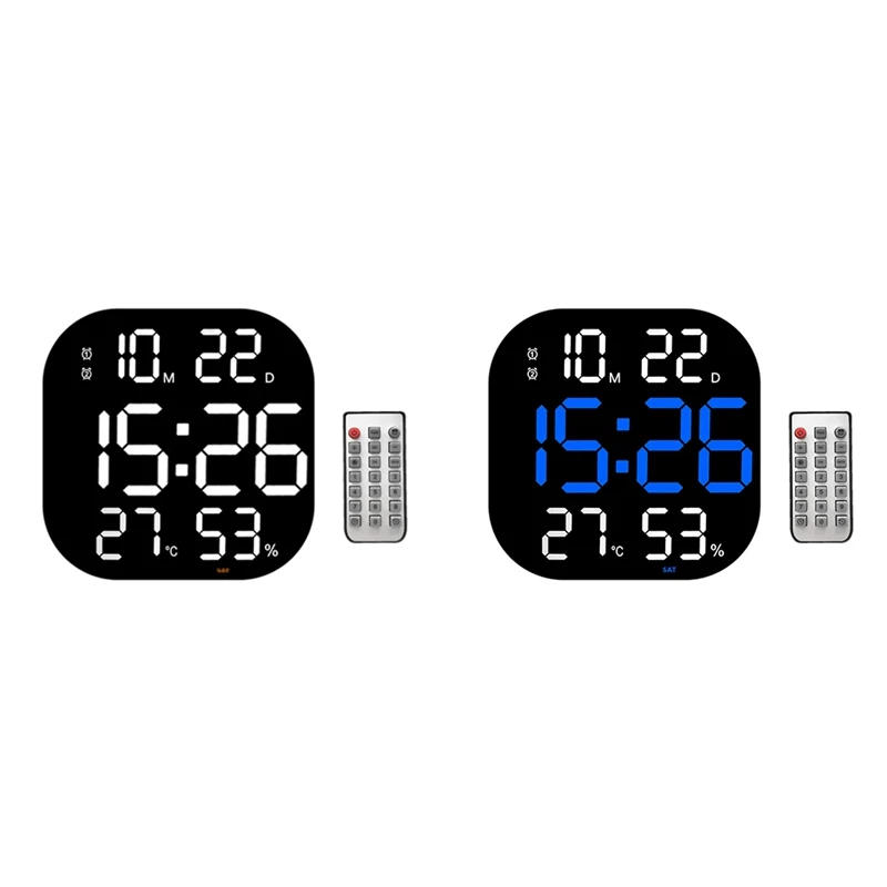 

Большие светодиодсветодиодный цифровые настенные часы с дистанционным управлением с отображением температуры и недели настольные будильники с регулируемой яркостью