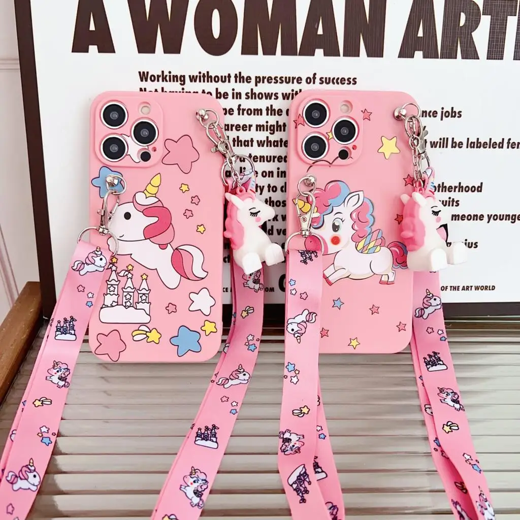 Единорог для OPPO A15 A94 A54 A55 A53 A74 A96 A57 A17 Realme C35 C30 C21Y C11 звеньевая веревка с держателем