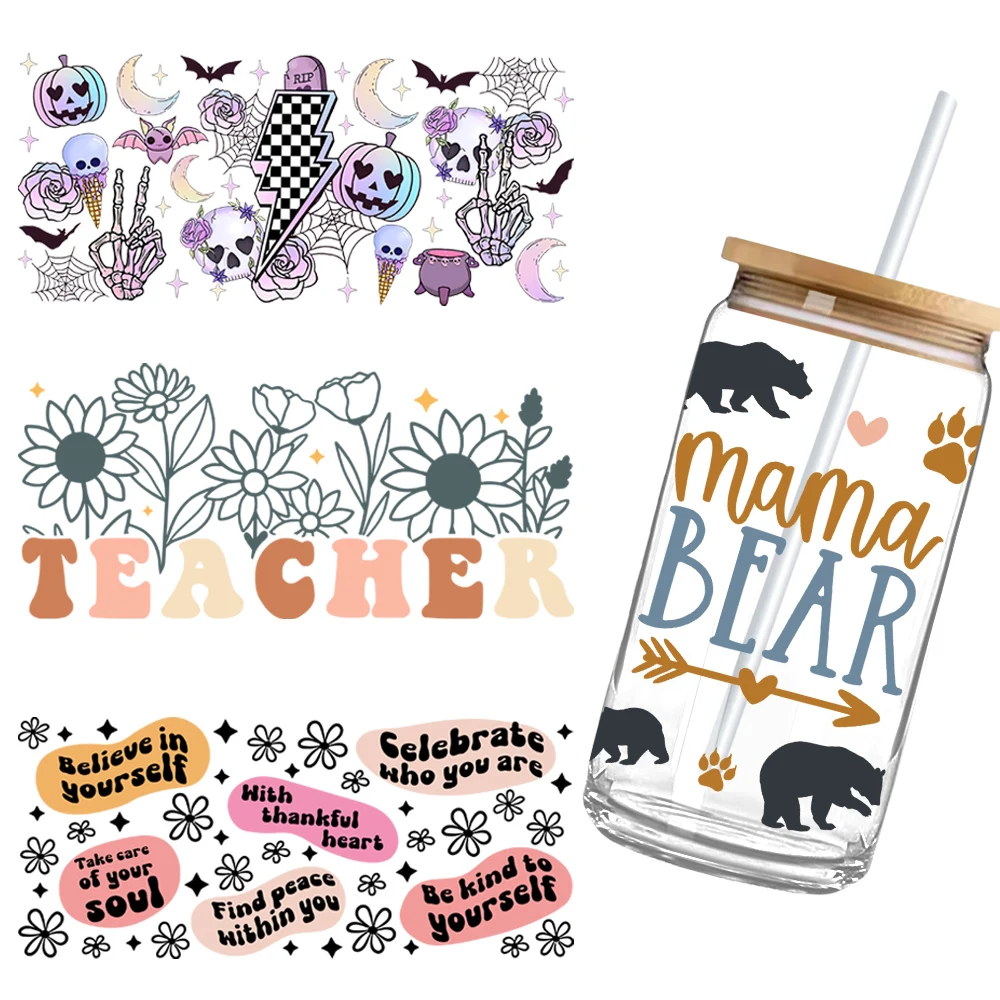 Стеклянная чашка Wrap UV DTF Life Vibes