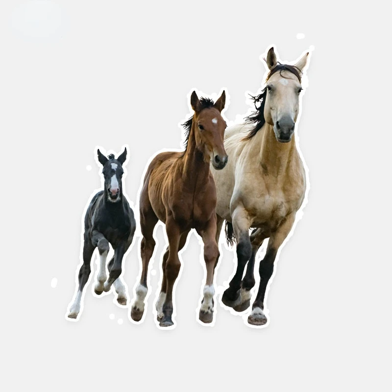 

Creativity 11CM*12.7CM Animal Running Horse PVC Car Sticker Decal Graphical