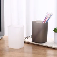 simple transparent pen holder matte storage box student stationery pen organizer pencil cup holder kawaii desk accessories